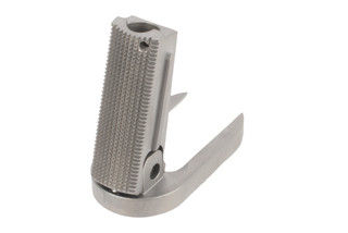 Nighthawk Custom Stainless steel mainspring housing with magwell for Officer 1911s, flat with 25 LPI checkering